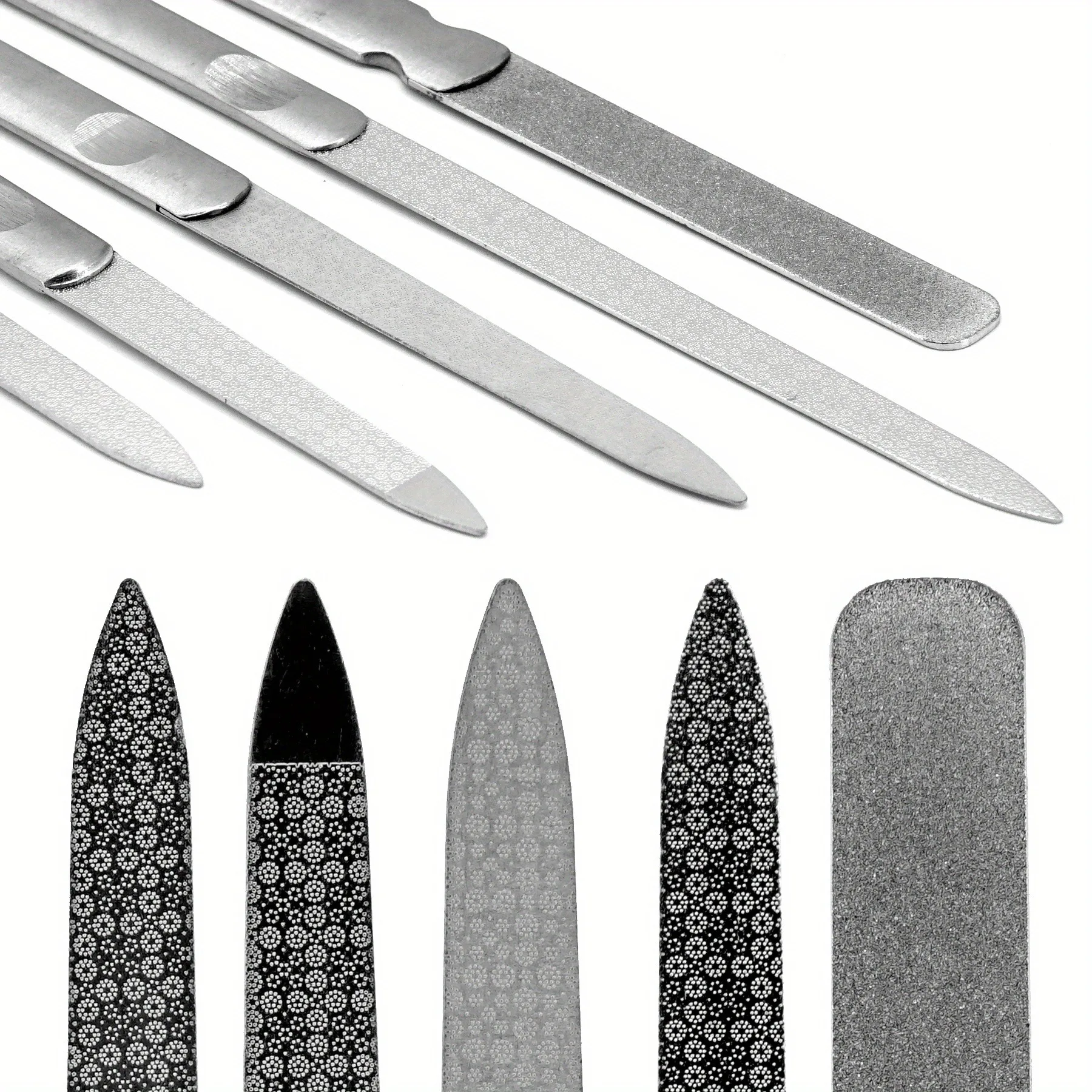 Nail File Stainless Steel Professional Exfoliating Double Sides Sandpaper For Professional Finger Toe Nail Care Tools