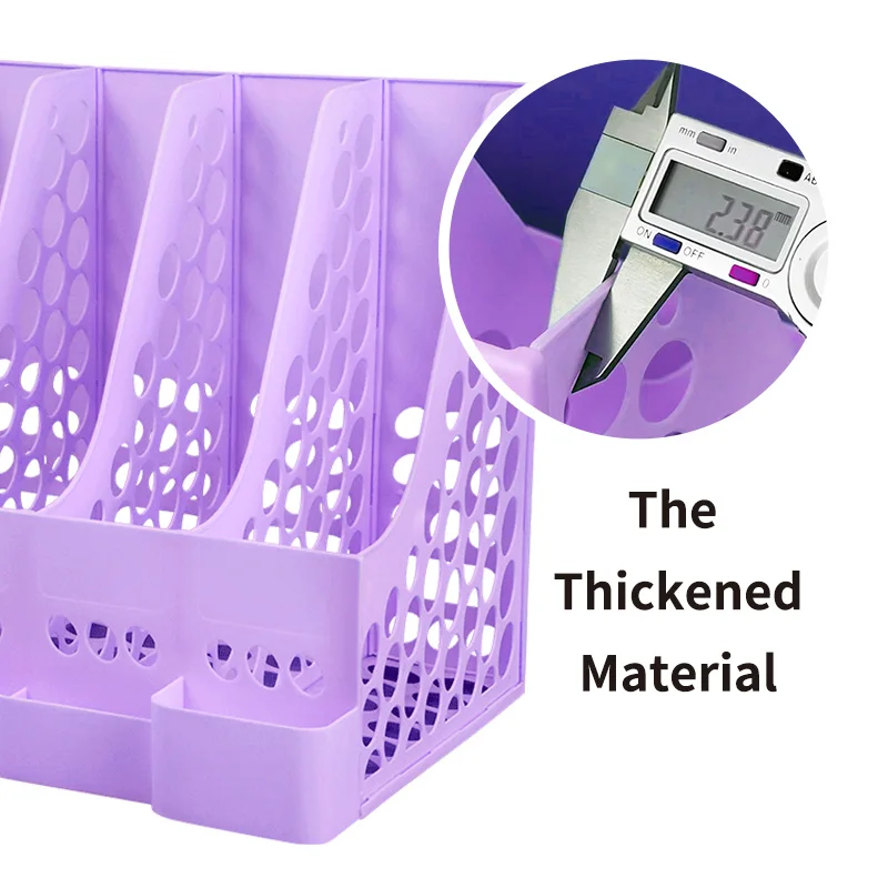 1Pcs Desktop Office File Rack 4-Grid with Pen Holder, Stylish & Durable, Space-Saving Organizer for Daily Office Supplies & Docu