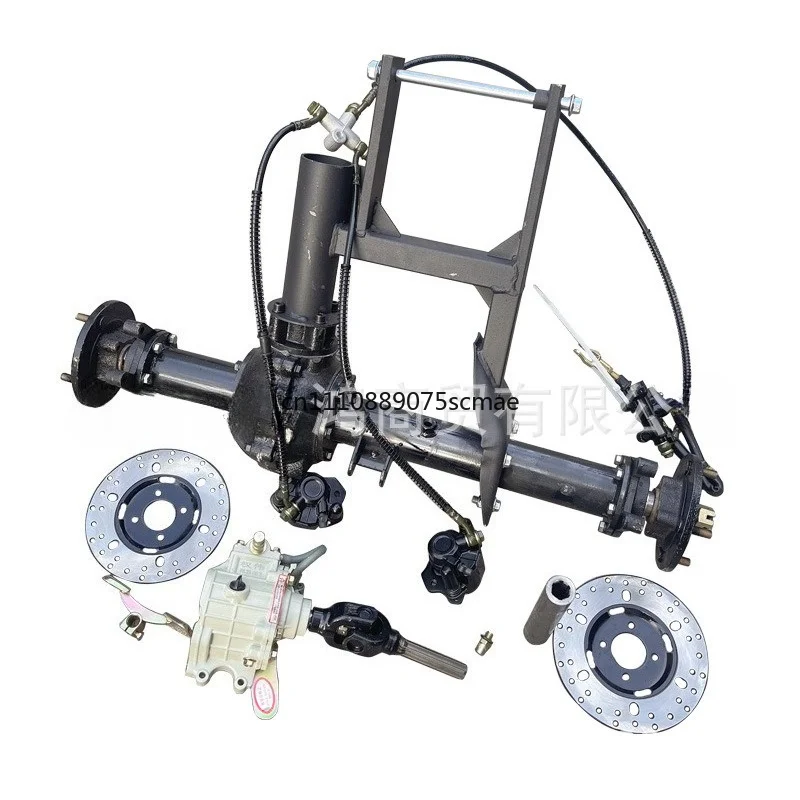 Modified Rear Axle Assembly Three Wheel Motorcycle Parts Shaft Drive Belt Differential Double Disc Brake For Beach Car