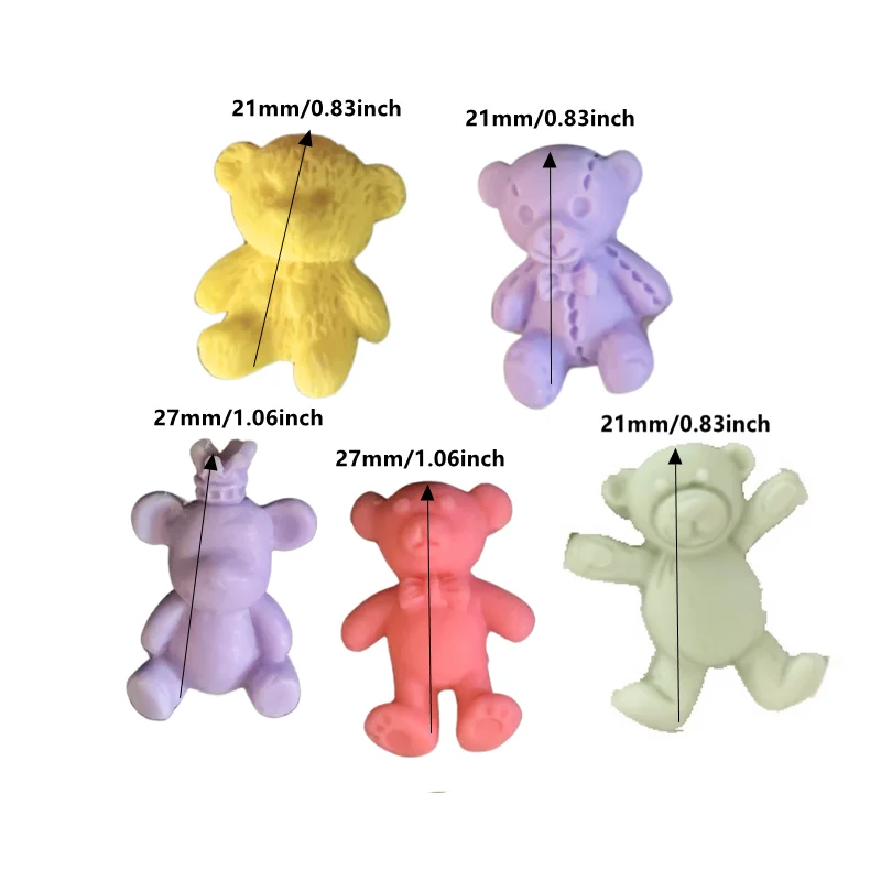 Cake Tool 2cm Mini Baby Bear Silicone Mould Small Bear Crown Bow Small Animals Cupcake Decoration Fondant Clay Sugarcraft