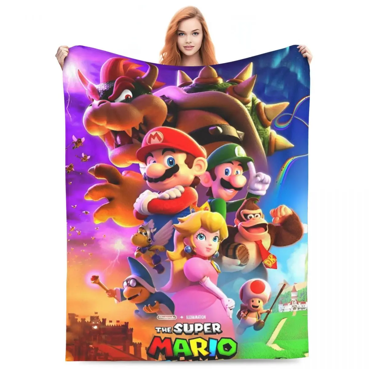 Cartoon M-marioes Blanket Quality Warm Soft Bedding Throws Winter Picnic Couch Bed Funny Bedspread