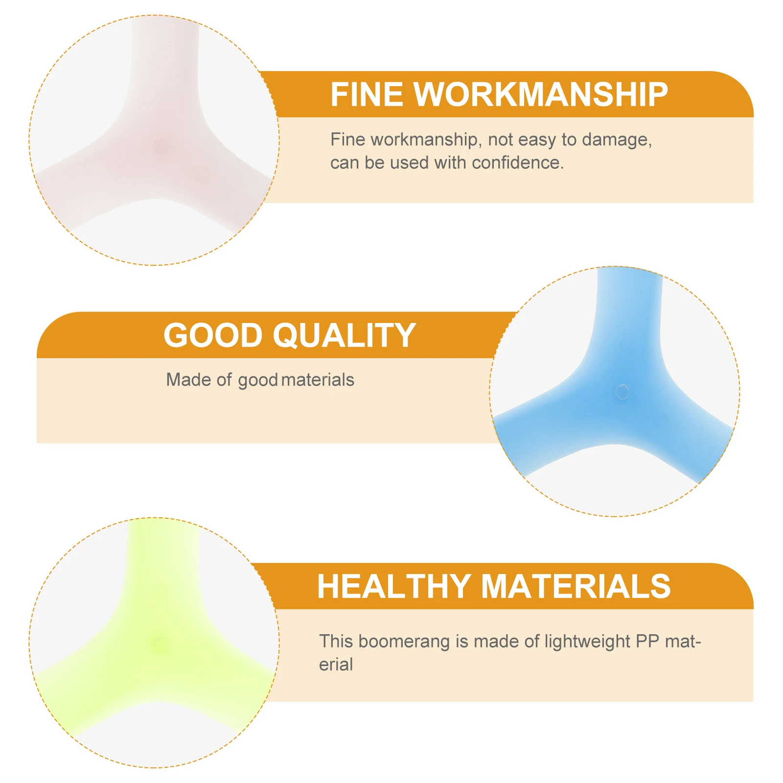 

3 Pcs Glow-in-the-dark Boomerang Lawn Kids Plaything Children Gift Boy Educational Toy Pp Boys Plastic