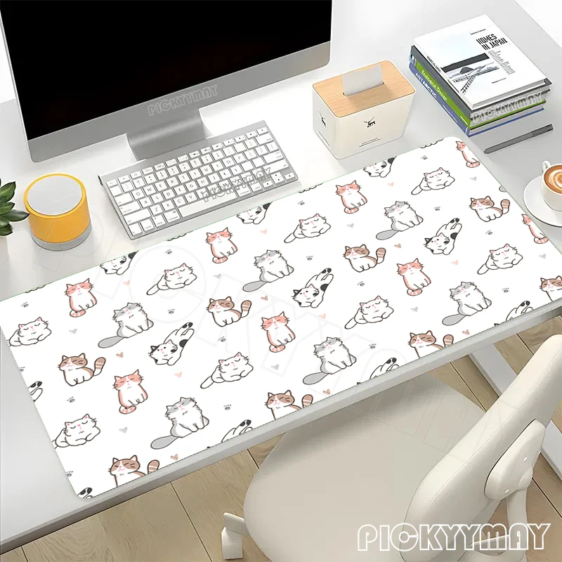 Cute Cat Mouse Pad Gamer Mousepads Big Gaming Mousepad XXL Mouse Mat Large Keyboard Mat Kawaii Desk Pad For Computer Laptop