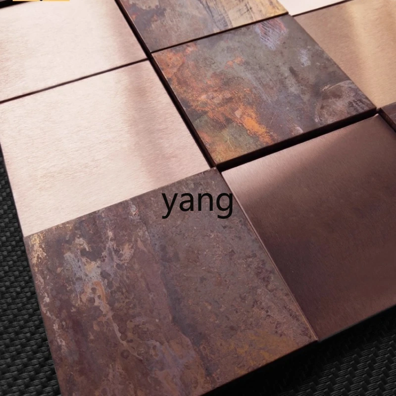 

LH stainless steel tile retro metal wall sticker square brick background wall rust brick