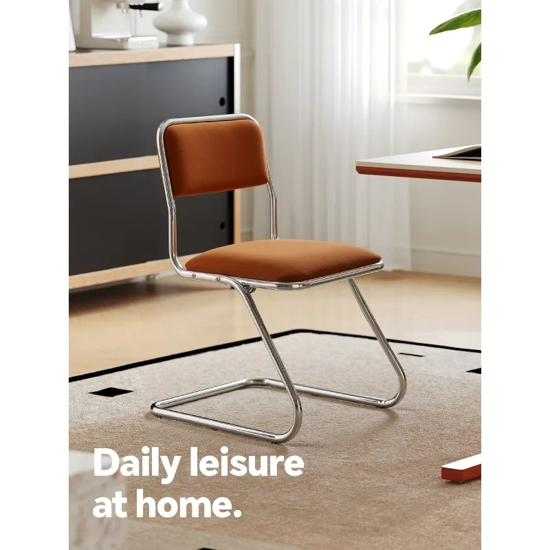 

Mid-Century Minimalist Upholstered Dining Chair Stylish Soft Fabric with Backrest for Small Luxury Spaces Nordic Furniture Chair