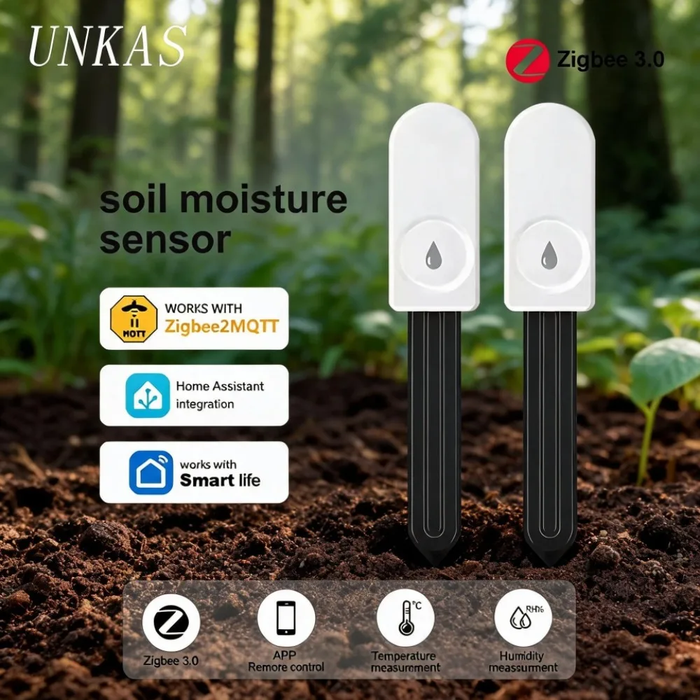 ZigBee 3.0 Soil Moisture Tester Humidity Meter Farm Lawn Plants Flower Soil Monitor Sensor Hygrometer Convenient Gardening Tool