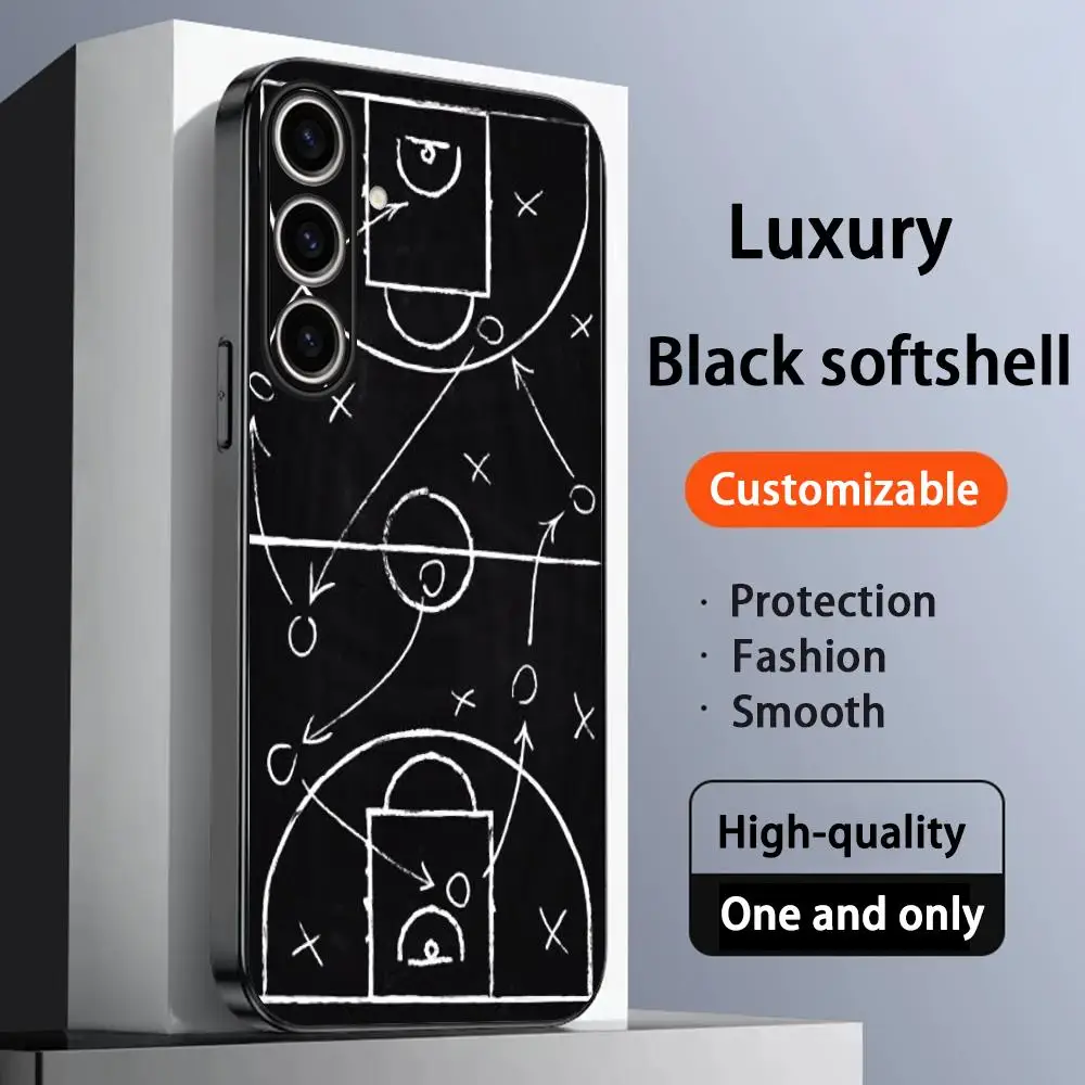 Fashion basketball pattern design Phone Case For Samsung Galaxy S25 S24 S23 S22 S21 S20 Plus Ultra Note20 Soft Black