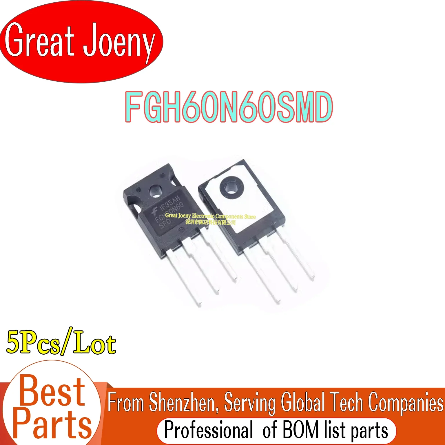 

(5piece)100% New FGH60N60SMD FGH60N60UFD FGH60N60SFD FGH60N60 60N60 TO-247 Chipset Bulk Best Price