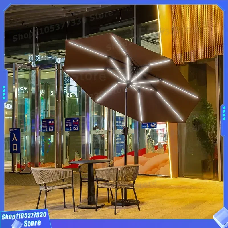 Commercial Street Outdoor Sunshade Umbrella Aluminum Frame Rain Protection Outdoor Furniture for Villa & Farmhouse