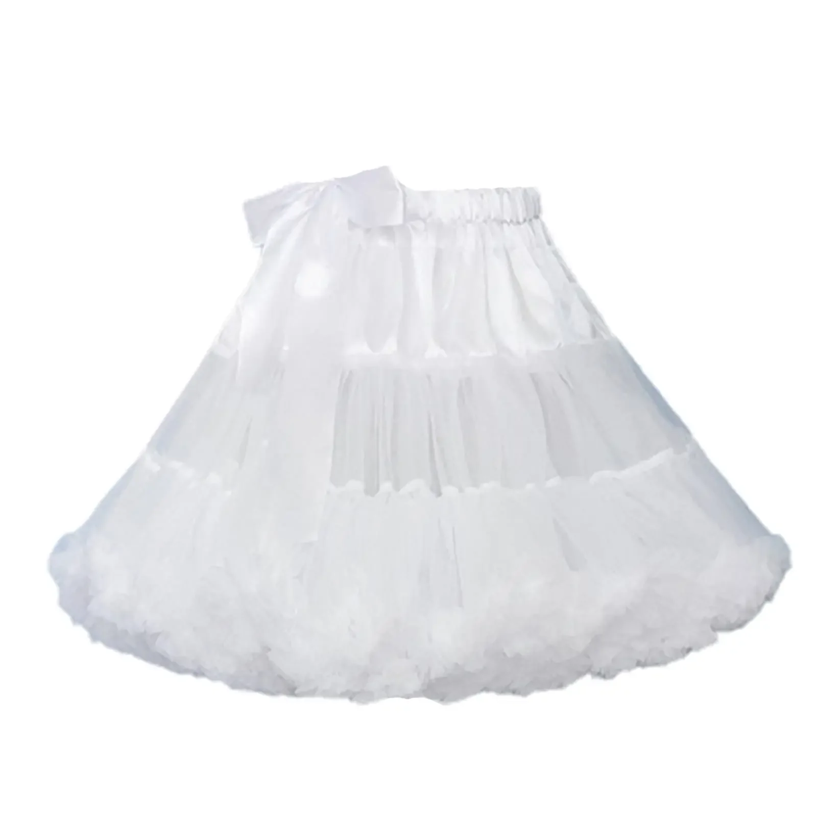 

Women's Crinoline Petticoat Tutu Skirt Soft Fluffy Ball Gown Half Slips 40cm Underskirt for Wedding Bridal Dress