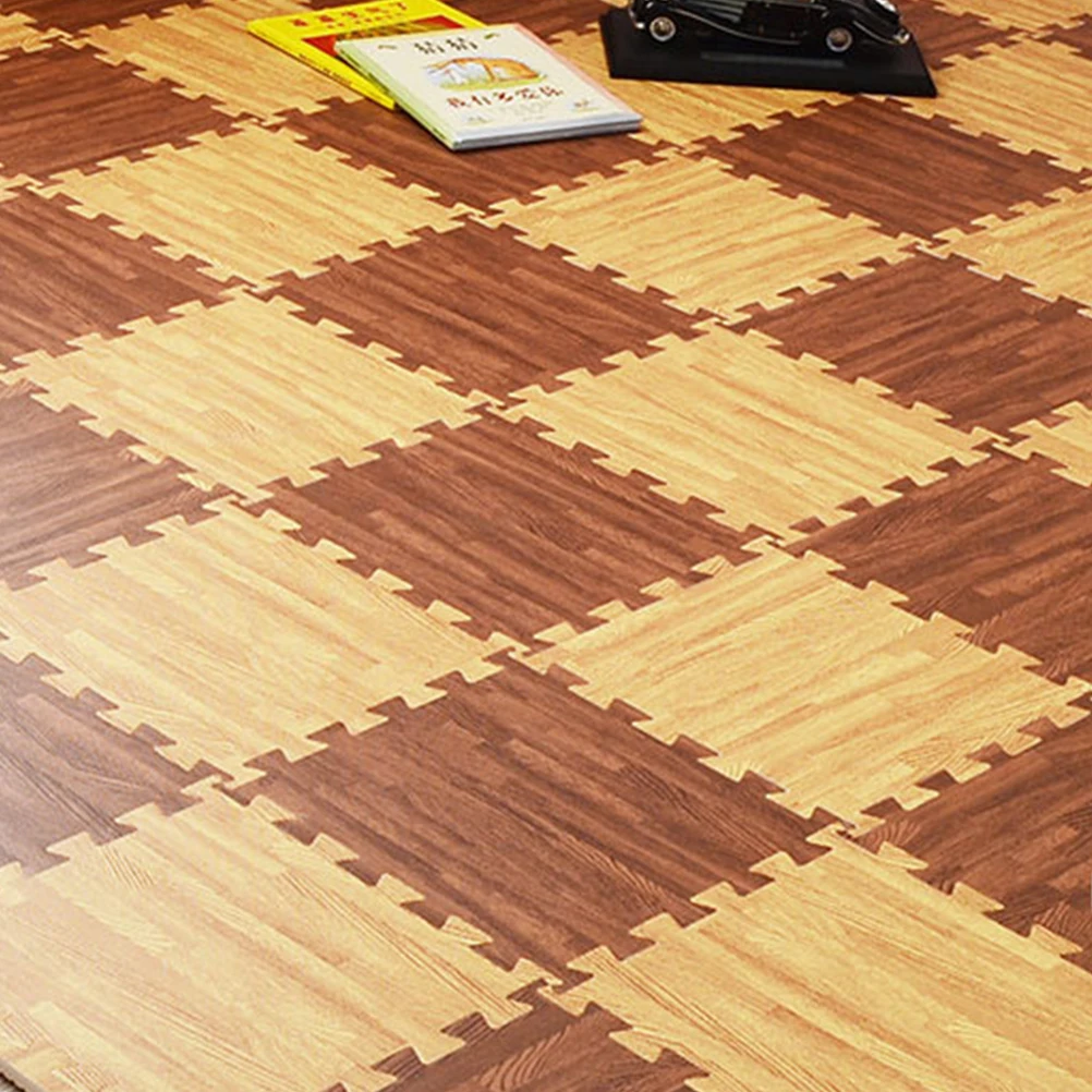 

Interlocking Play Mats Crawling Floor Yoga Exercise Child EVA Foam Tiles Wood Grain Non Toxic Durable Lightweight Anti Slip Easy