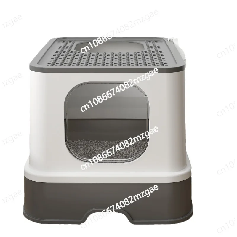 

Fully enclosed drawer top entrance splash proof large cat trash bin cat toilet cat supplies