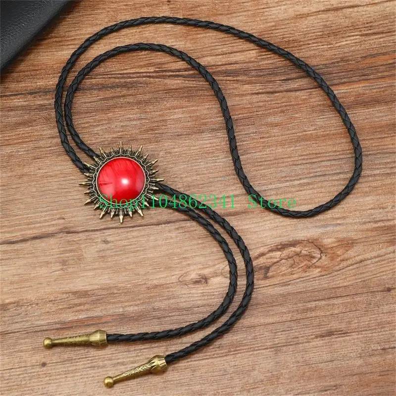 5asd Western Vòng cổ đá quý mặt dây chuyền Bolo Tie cho các quý ông Áo sơ mi Descors