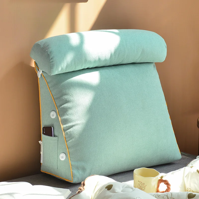 

1pc Adjustable Reading Pillow - Ergonomic Back Support Cushion for Bed/Sofa/Floor Quilted Breathable Design