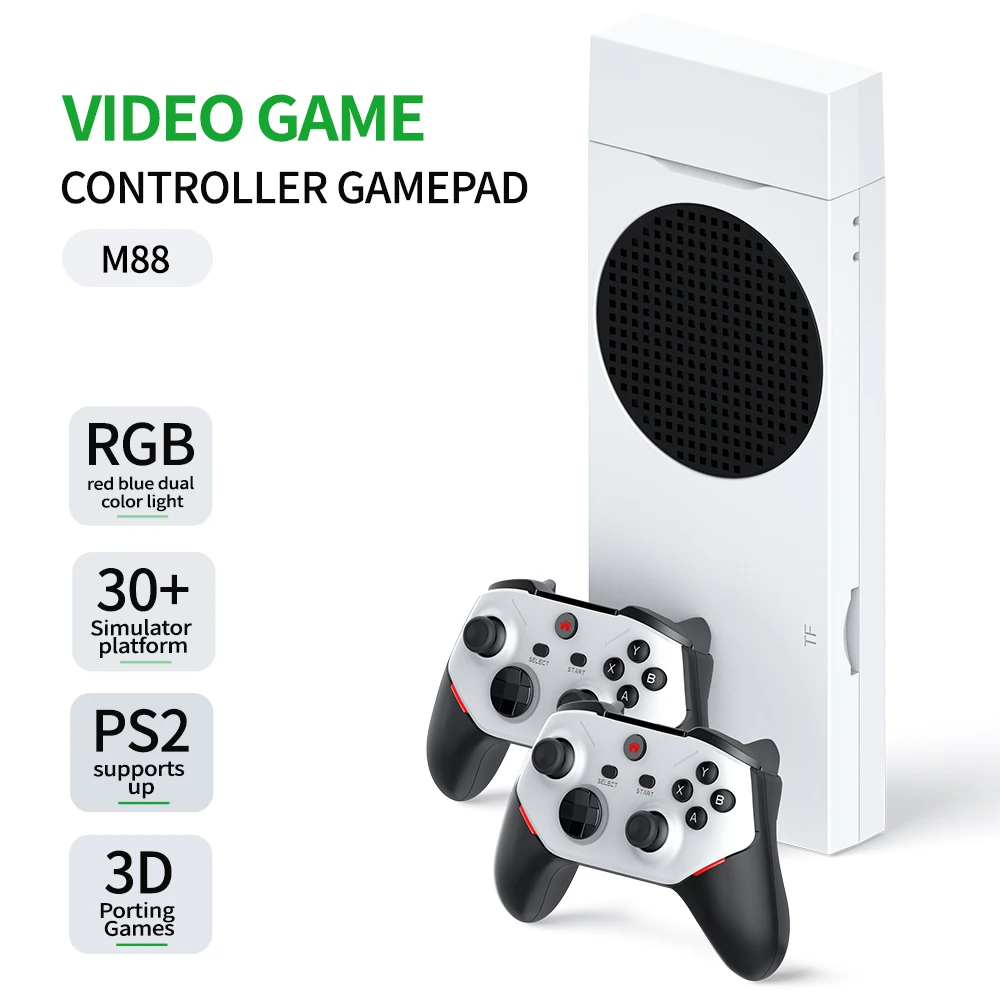 M88 4K HD Game Box 2025 3D Games Player 30+ Simulators 2.4GHz Wireless Gamepad Retro TV Home M88 Video Game Console for PS2
