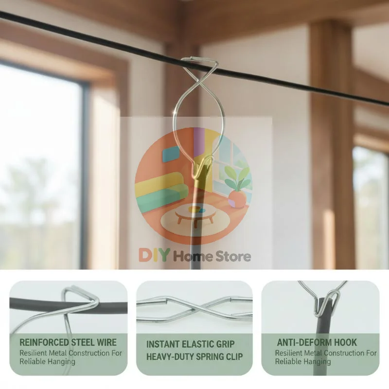 Damage Free Ceiling Clips 20 Pcs Portable Suspended Hooks for Classroom Office Garland Hanging Use