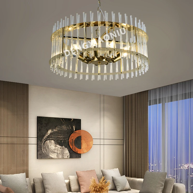 

Modern LED Crystal Chandelier Light Luxury Pendant Light Bedroom Restaurant Hanging Light Indoor Lamp Home Decoration Lustre