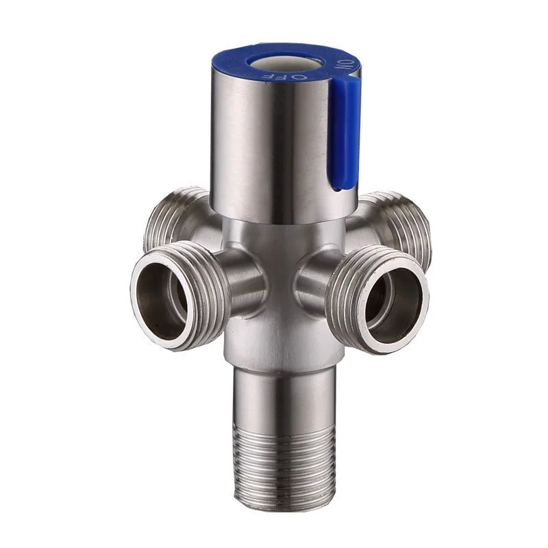 1 Inlet 4 Outlet Stainless Steel Angle Valve Filling Valve Standard G1/2 Threaded Bathroom Toilet Accessories Faucets