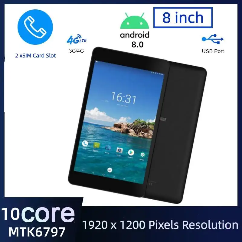 

2026 New 8" Android 8.0 3G/4G Phone Tablet 1920*1200 Pixels MTK6797 10-Core 3GB RAM 32GB ROM Dual Camears Support GPS 2xSIM Card