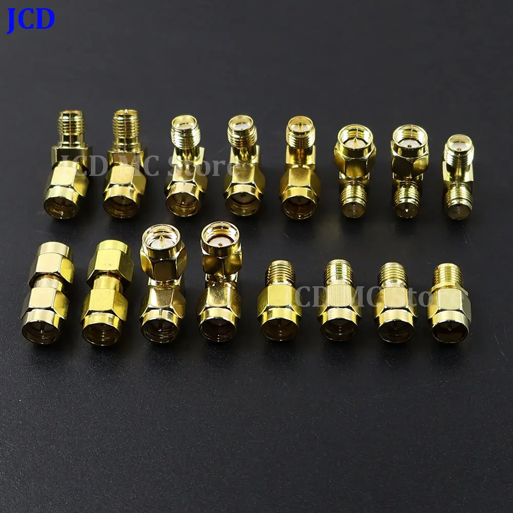 1/3/5piece SMA Male Female RF Straight Connector 90 Degree Right Angle Tee Type 3Way Splitter RPSMA To RP-SMA Male Adapter