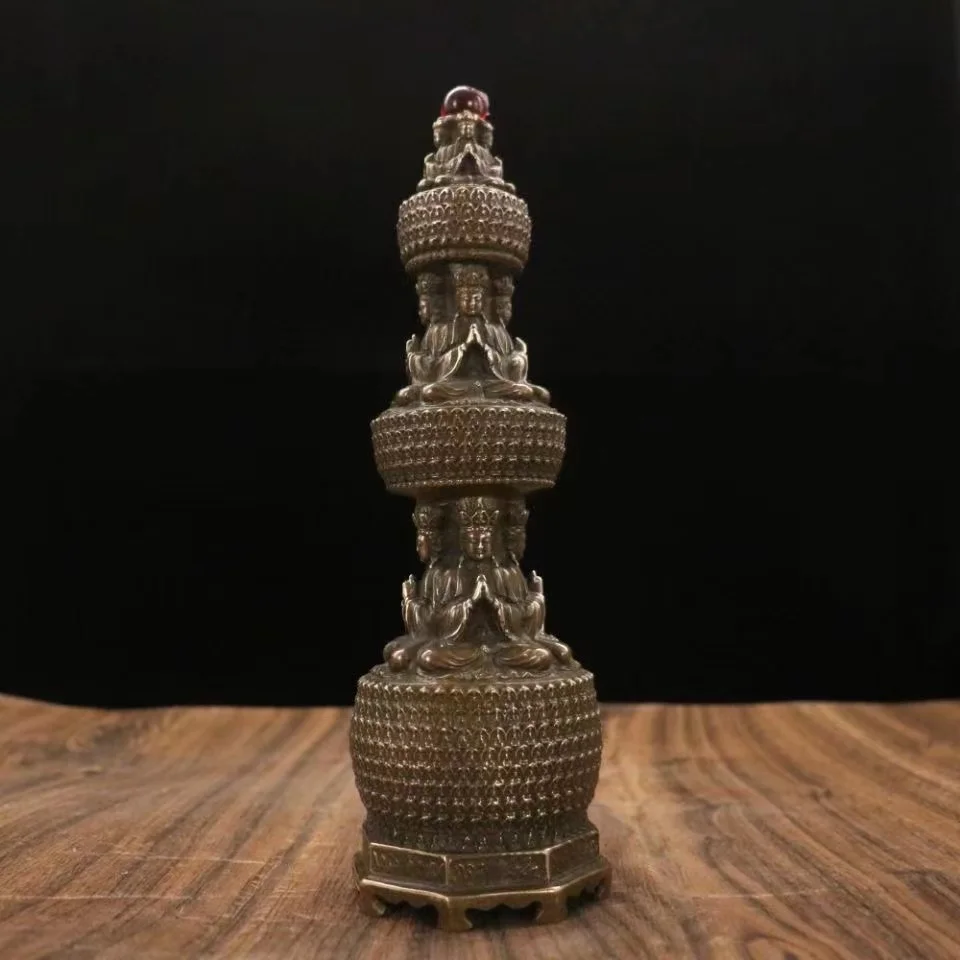 

Старинная медная статуя Будды Stupa Chinease, ручная работа, лучшая коллекция и украшение, бесплатная доставка