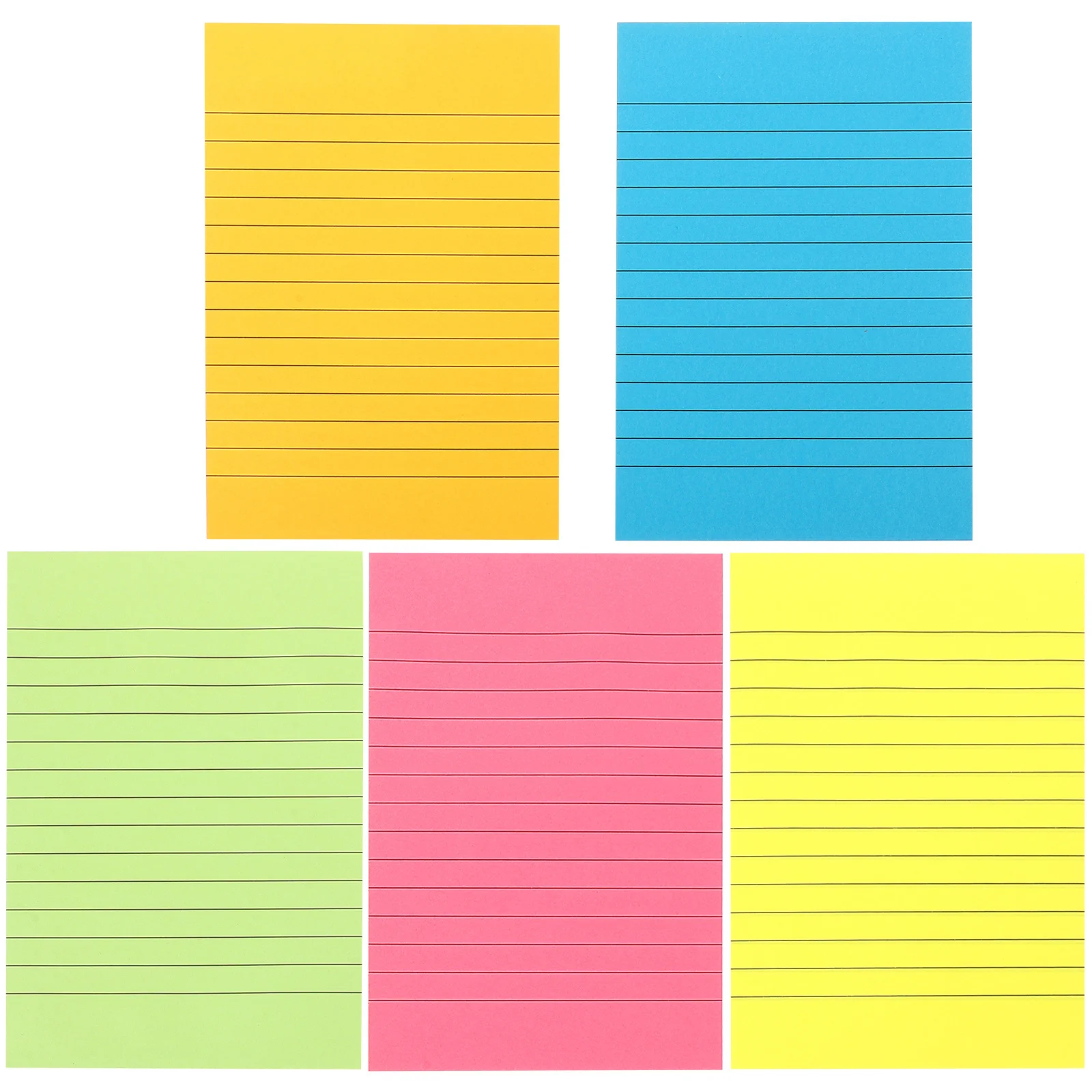 

5 Books Memo Stickers Lined Functional Self-Stick Note Pads Office School Sticking Memo Supplies Note Stickers