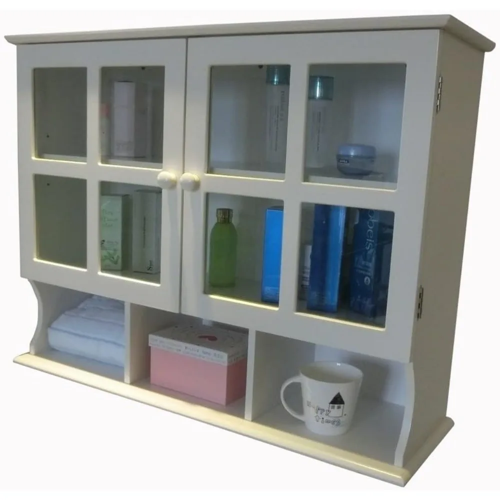 Armário de parede de 31,5 x P9,6 x H24 polegadas, branco (HC-032)