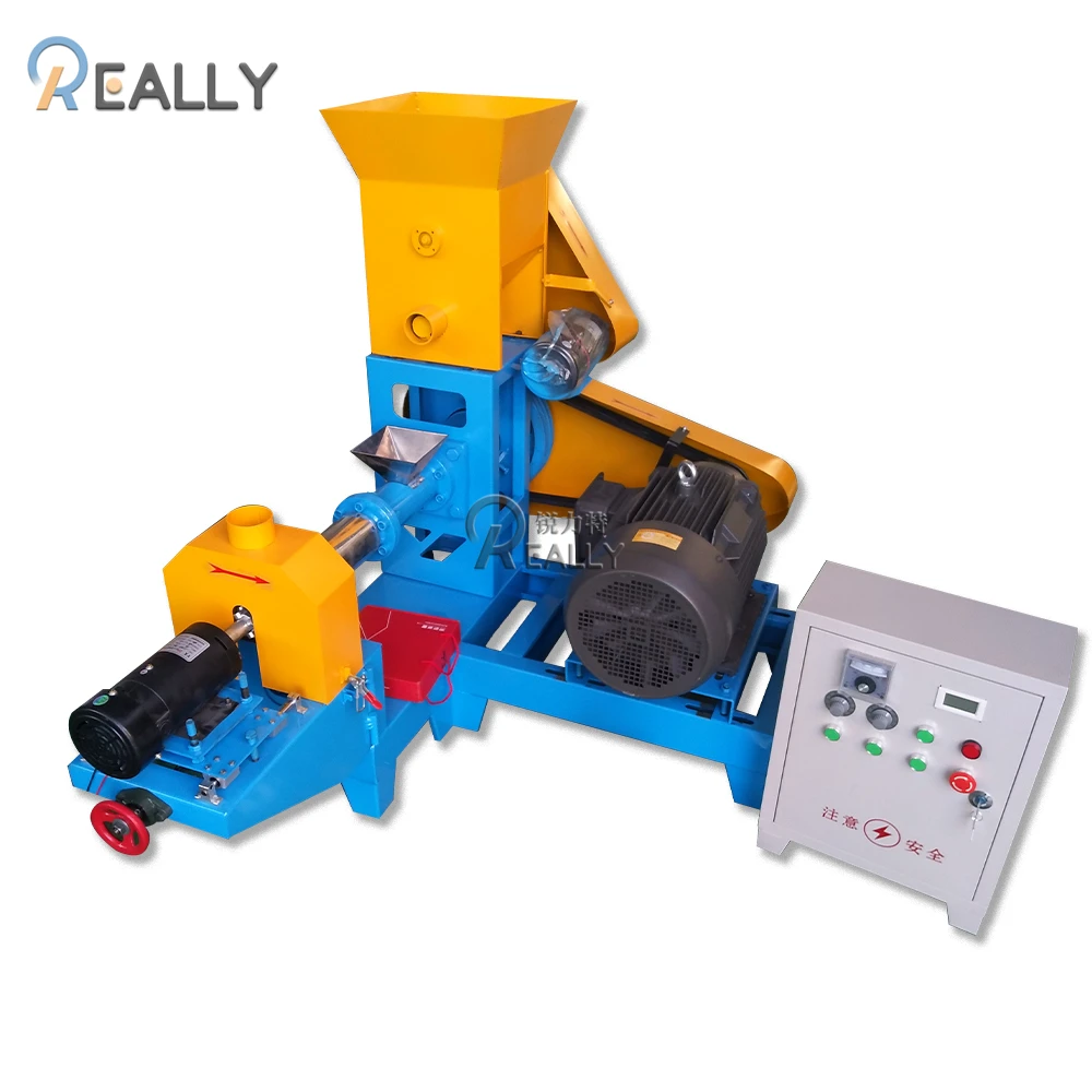 แห้งเปียกลอยปลาสัตว์เลี้ยงเครื่องทําอาหารสกรู Extruder Complete Feeds Mixer ขยายเม็ดพัฟเครื่อง