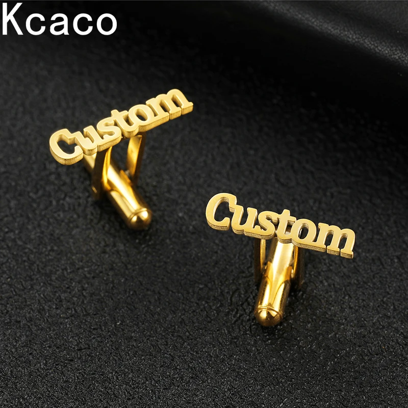 

316 Stainless Steel Custom Engraved Name Initials Cufflinks Men's Buttons Wedding Gifts For Men New Shirt Letter Cufflinks Cuff