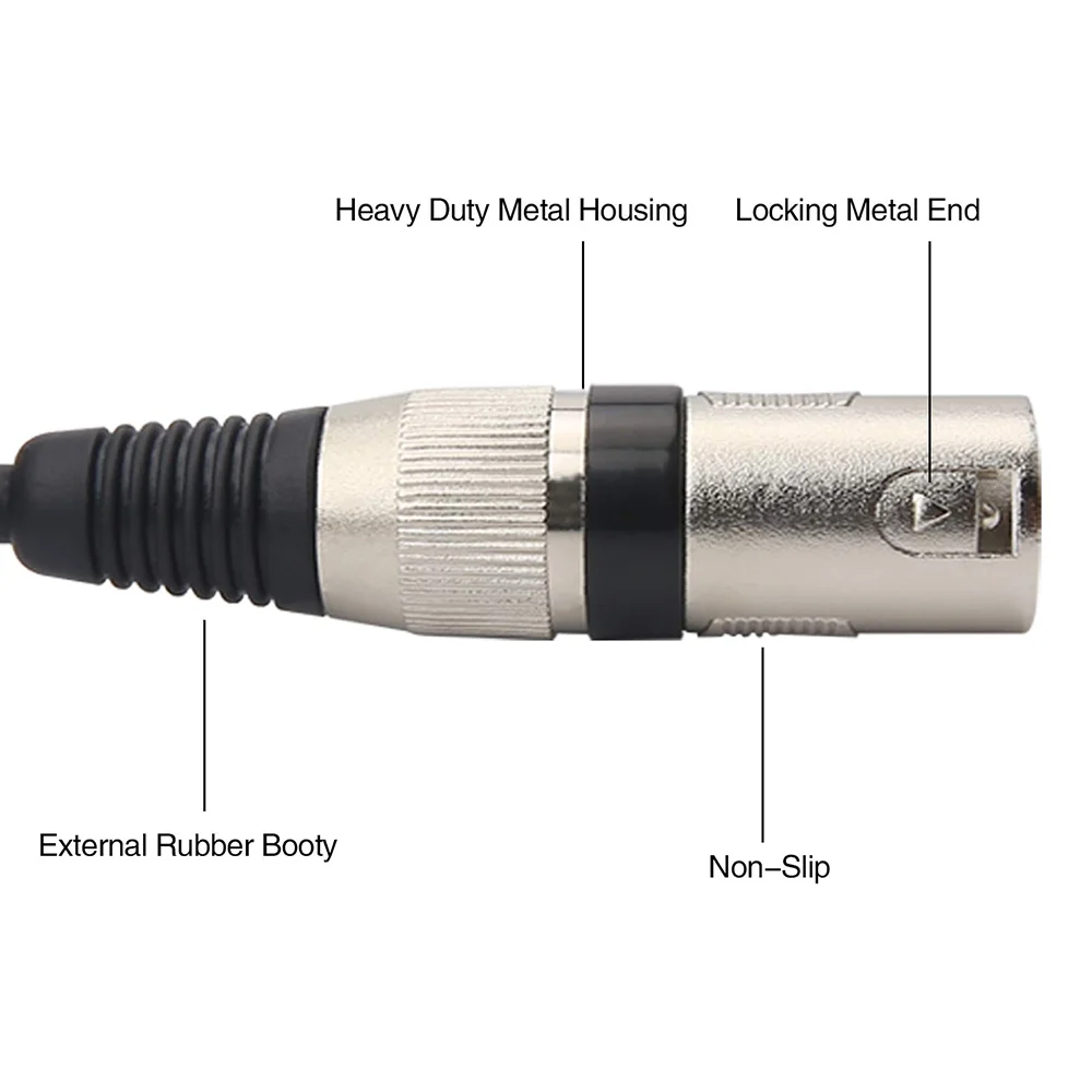 3.5 مللي متر إلى المزدوج XLR كابل ستيريو 1/8 بوصة مقبس صغير إلى 2 XLR ذكر Y الفاصل وصلة محول لأجهزة الكمبيوتر المحمول والكمبيوتر الذكي المتكلم الخ