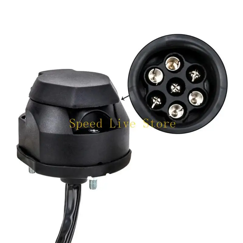 547C Reliable 7 Pin Trailer Socket Connector with Waterproof Design for Outdoor Camping and Transport Safe Stable Connection
