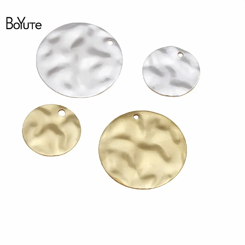 

BoYuTe (200 Pieces/Lot) 12-18MM Round Plate Pendant Charms for Jewelry Making Metal Brass Diy Materials Wholesale