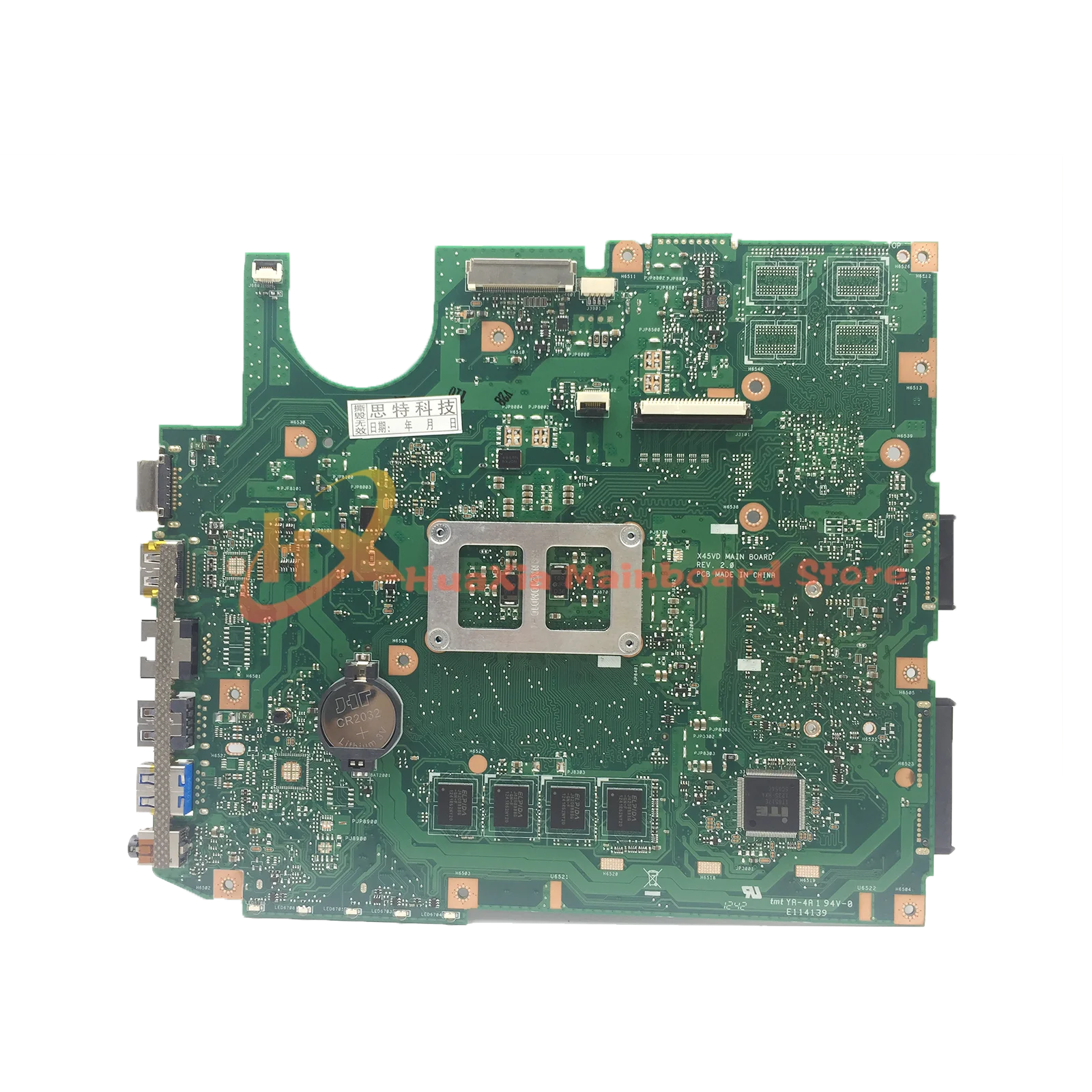 X45VD-Integrated Placa-mãe para ASUS Laptop, Mainboard com CPU I3, GT610M, UMA, HM70, X45C, X45VD