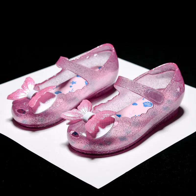 Girls Shoes 2024 Summer New Childrens Sandals Princess Shoes Bow Girl Sandal LED Flashing Light Shining Shoe Baby Walking Shoe