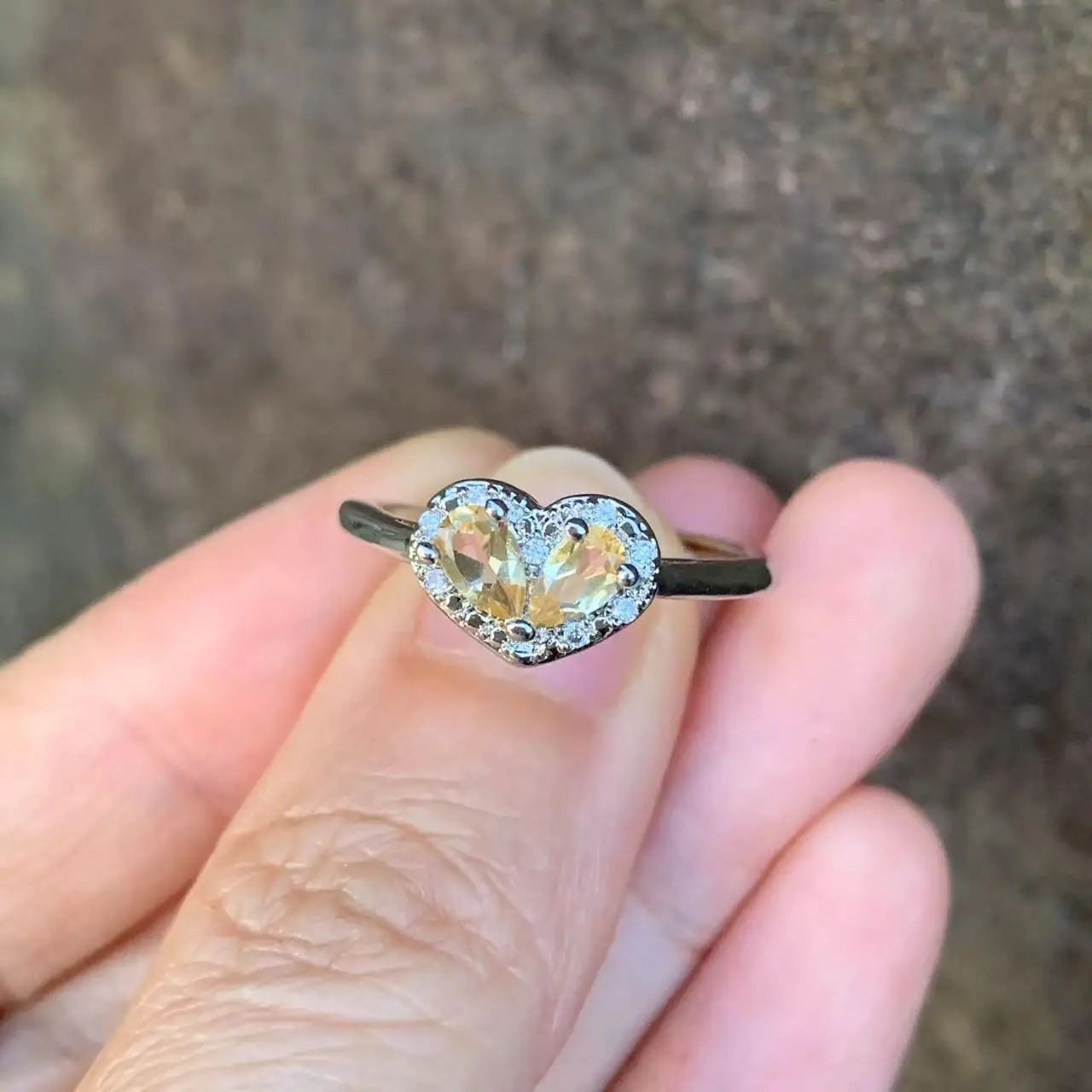 

3MM Natural Citrine Ring Adjustable Female Ring Jewelry for Women Gift Wholesale High Quality Vintage Fine
