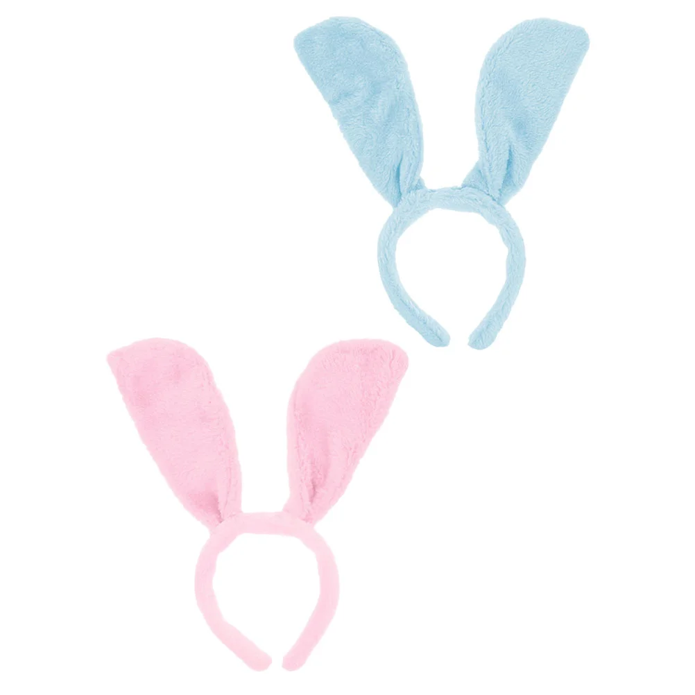 

2 Pcs Animal Ear Headband Bunny Ears Hair Hoops Rabbit Hairband Ties for Women's Accessory Props Lovely