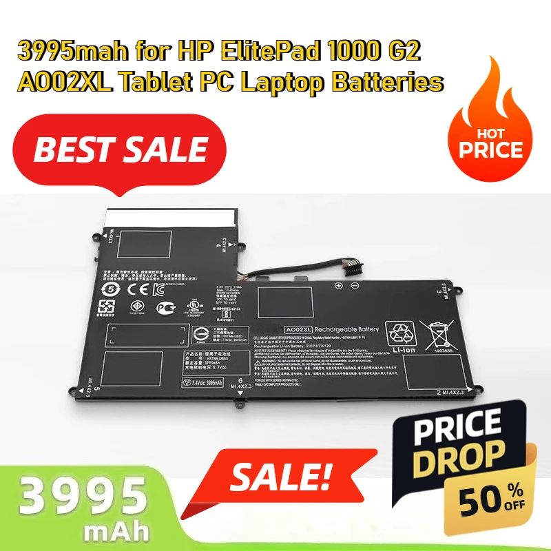

3995mah for HP ElitePad 1000 G2 AO02XL Tablet PC Laptop Batteries