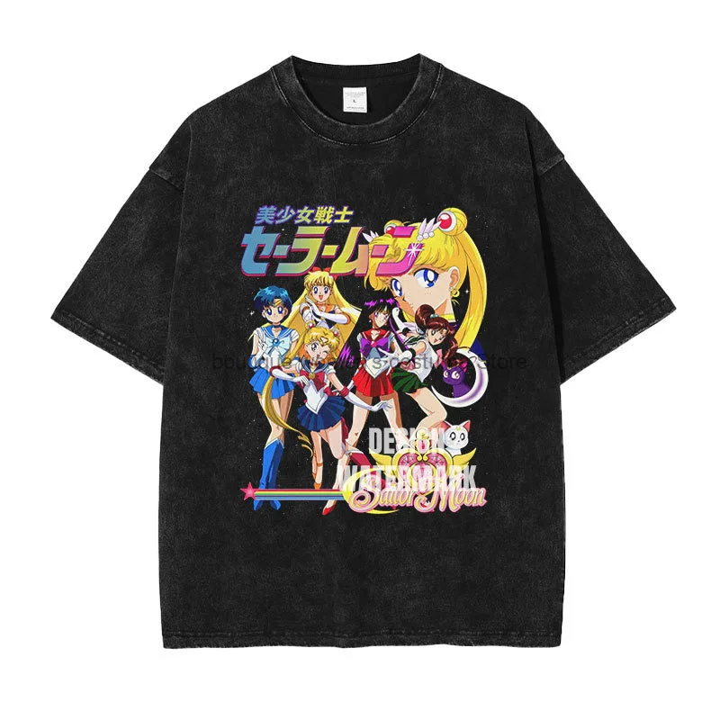 chemise-de-cosplay-de-plage-t-shirt-sailor-moon-delave-imprime-vintage-style-americain-usagi-tsukino-usagi-tsukino-manches-courtes-coupe-ample
