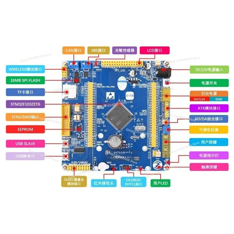 For Development Board for STM32 STM32F103ZET6 Learning Kit ARM Embedded Microcontroller