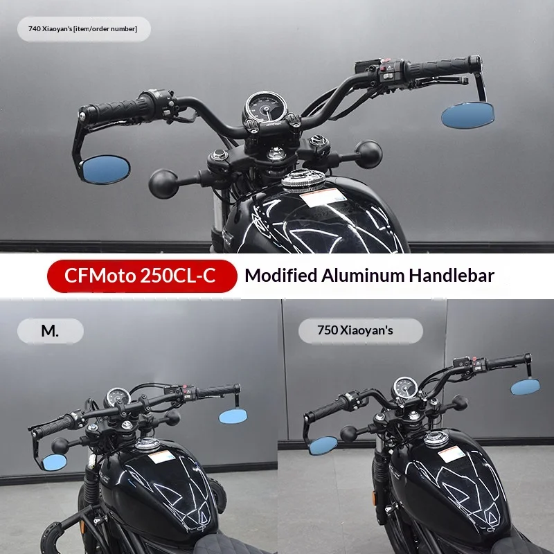 【Premium】For CFMOTO 250CLC modified bike: aluminum alloy handlebars, small swallow-shaped handlebars, M-shaped handlebars, verti