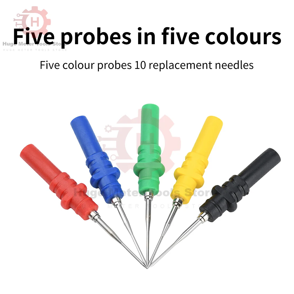 Five Color Automotive Diagnostic Test Probe Puncture Needles Oscilloscope Probe Pins Set Repair Tool Accessories