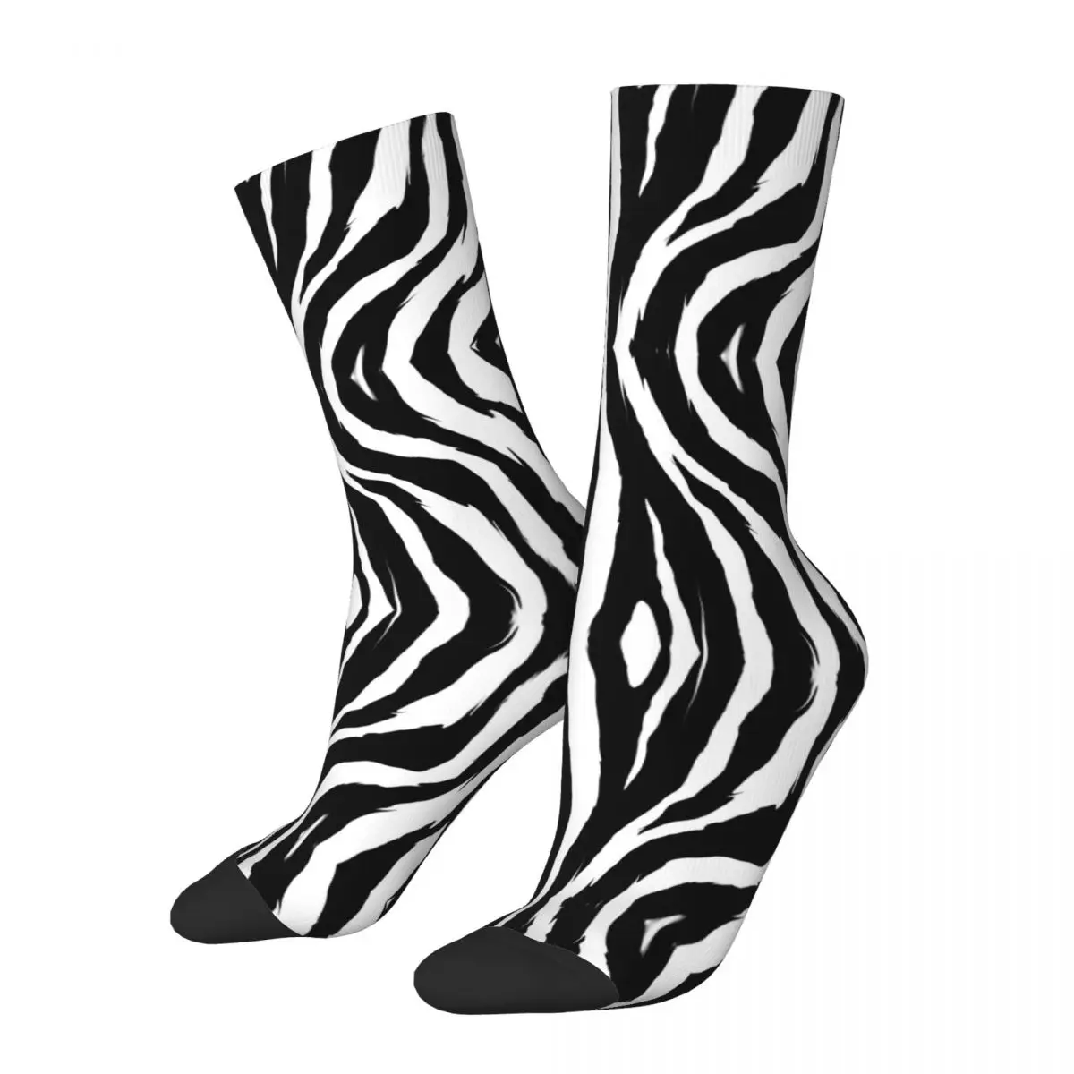 Forwi Zebra Black White Pattern Texture Painting Socks Male Mens Women Summer Stockings Hip Hop