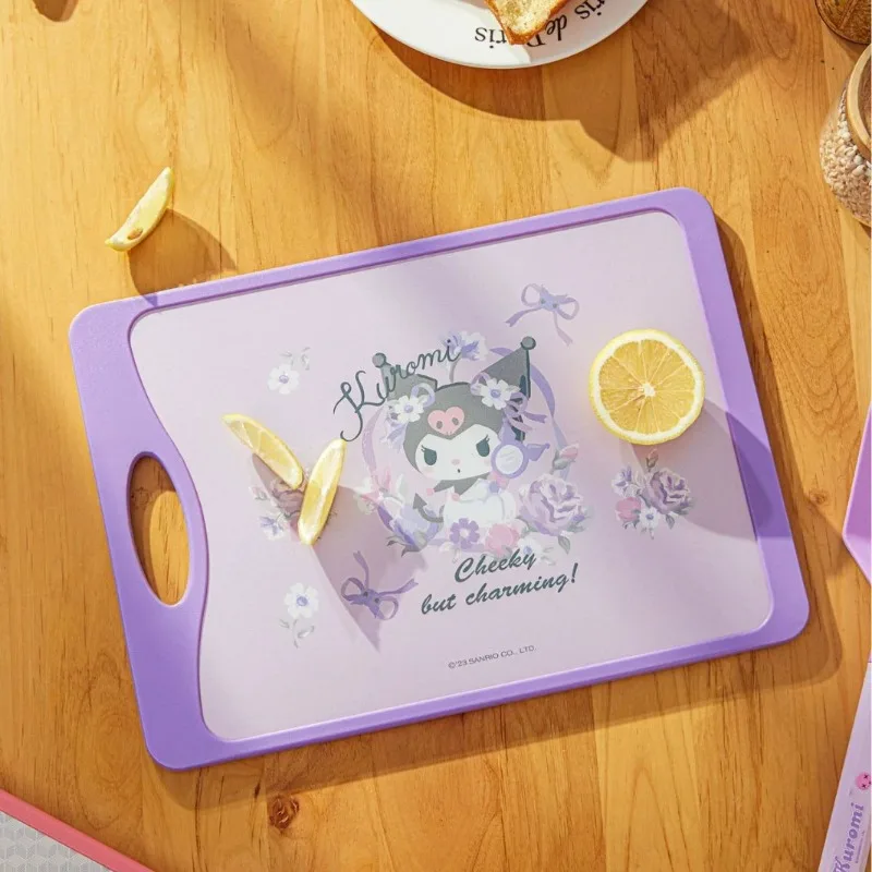 

Разделочная доска Sanrio Kuromi из нержавеющей стали Kawaii Hello Kitty Cinnamoroll для пикника, кемпинга, двухсторонняя разделочная доска для фруктов
