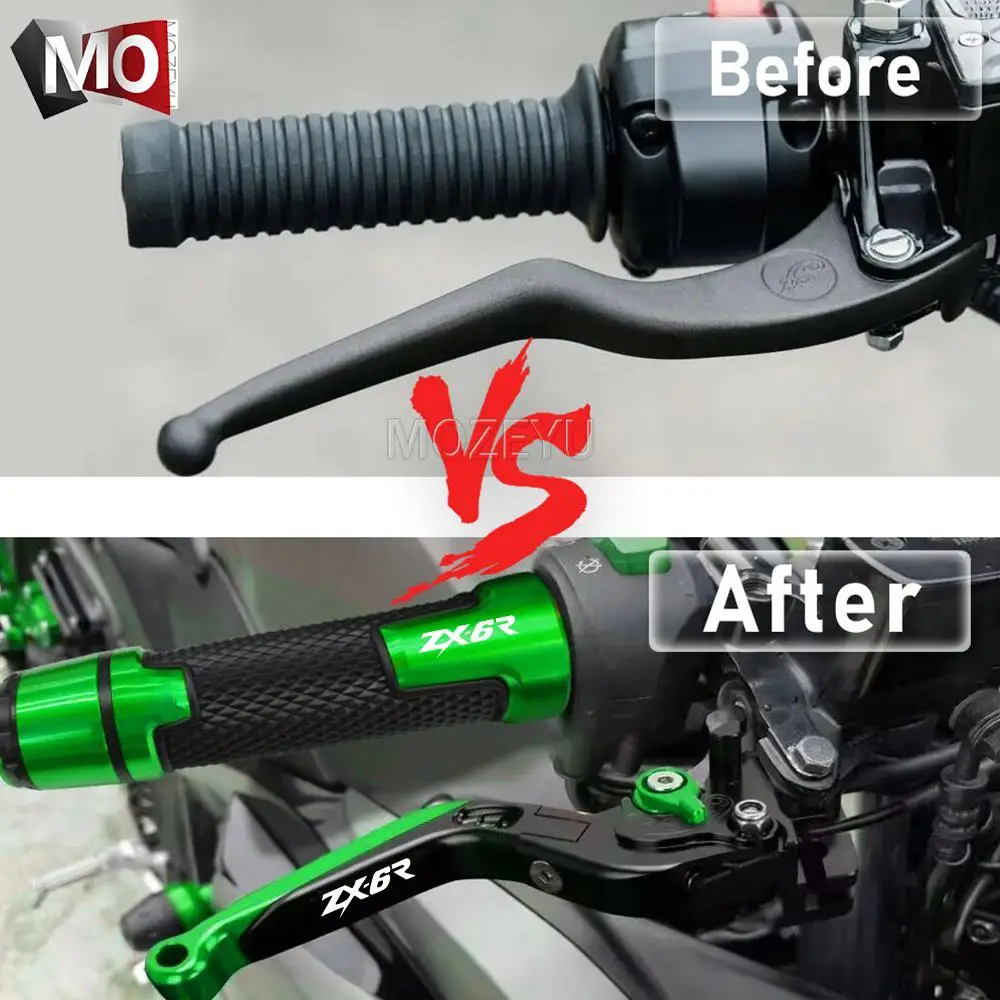 For KAWASAKI ZX6R ZX-6R ZX 6R 2005 2006 Motorcycle Accessories Extendable Adjustable Brake Clutch Levers Handle Handlebar grips