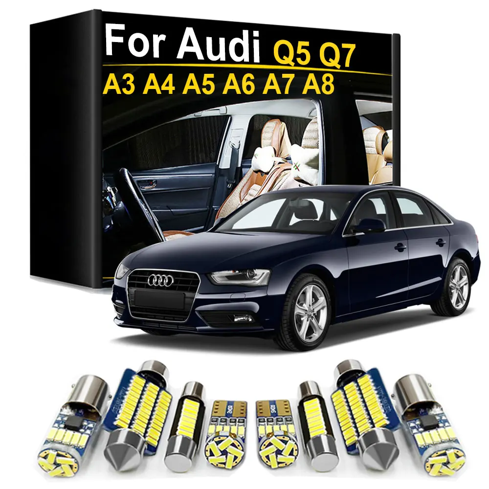 

Комплект светодиодных ламп Canbus для салона Audi A3 S3 8L 8P 8V A4 S4 B5 B6 B7 B8 A5 S5 A6 S6 C5 C6 C7 A7 S7 A8 S8 D3 Q5 SQ5 Q7 4L
