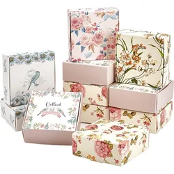 30 Pack Kraft Gift Box 5 Style Flower Soap Box Gift Wrapping Box Cookie Treat Boxes for Homemade Soap Christmas Chocolate Candy
