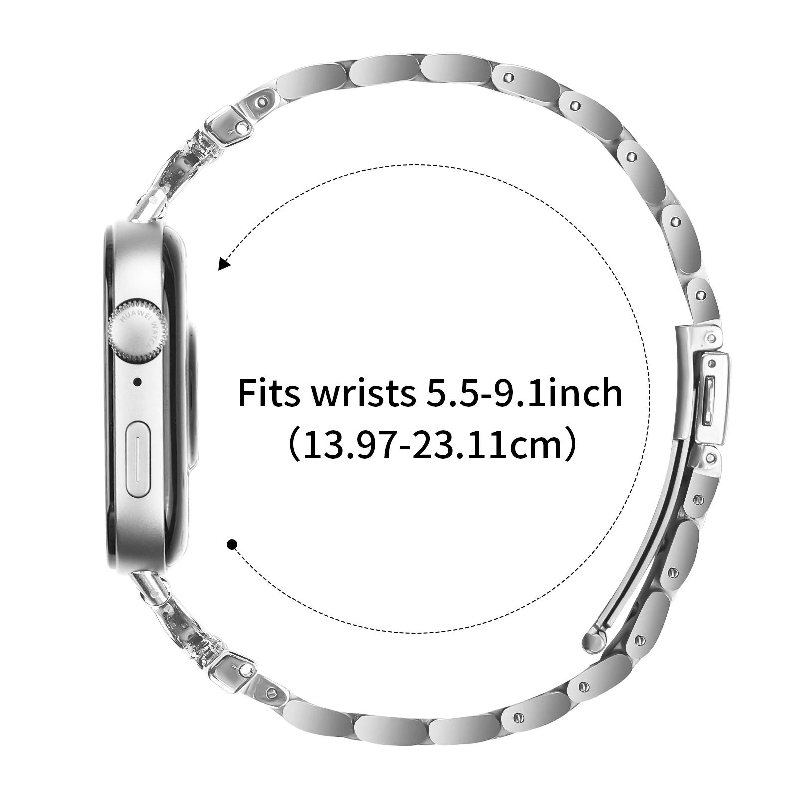 Pulseira de aço inoxidável para huawei watch fit 4/4 pro, acessórios de smartwatch, pulseira de substituição para huawei watch fit 3, pulseira de metal