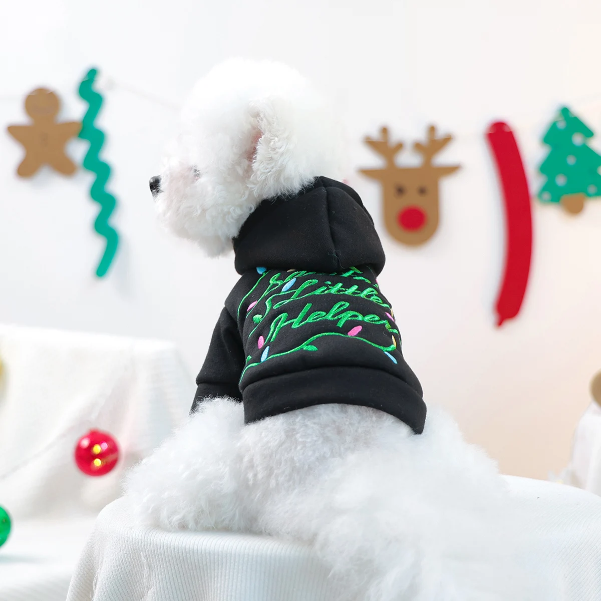 عيد الميلاد مساعد سترة لطيف الحيوانات الأليفة جو احتفالي الملابس القط الكلب الخريف والشتاء الدافئة هوديي