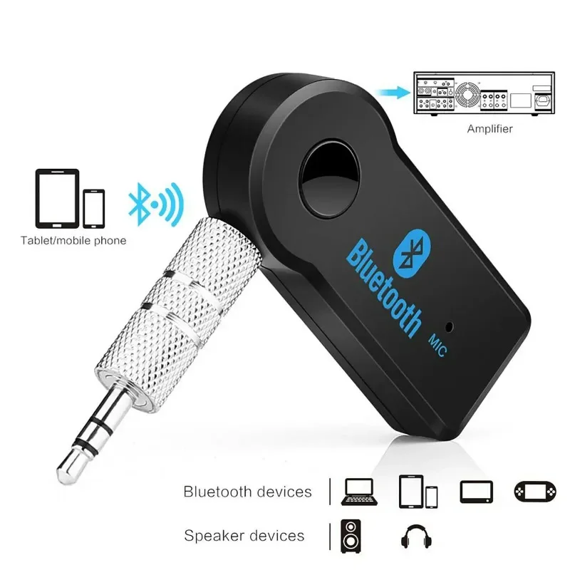 Adaptateur récepteur Bluetooth 5.0 sans fil 2 en 1, prise jack 3.5mm pour musique de voiture, audio, récepteur de téléphone, sauna, mains libres, m.com x A2dp