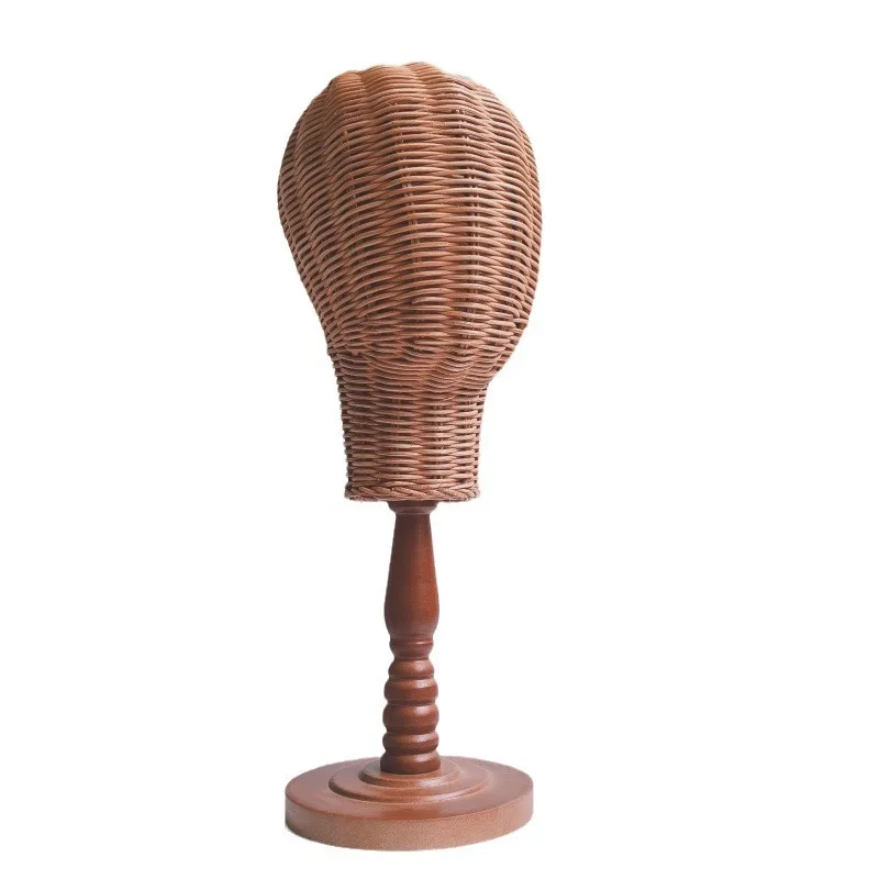 Rattan Mannequin Head For Wig and Hat Display